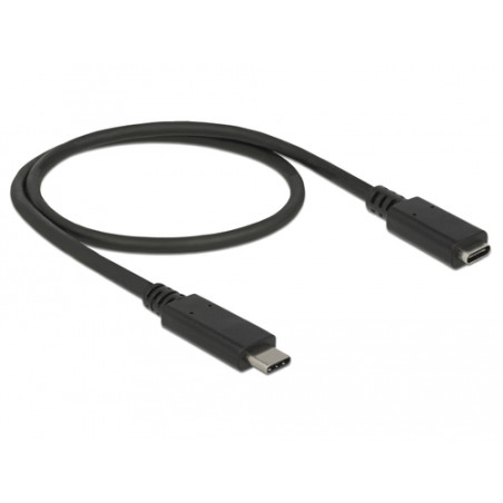 Cavo delock 85532 usb-c a usb-c m/f 0.5m nero