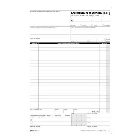 Blocco ddt 29.7x22cm 33 fogli 3 copie autoricopianti [e5219ct]