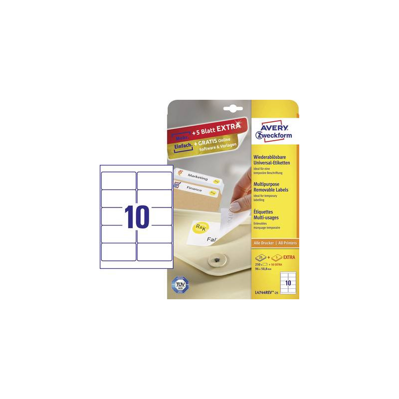 Avery-zweckform l4744rev-25 etichette 96 x 50.8 mm carta