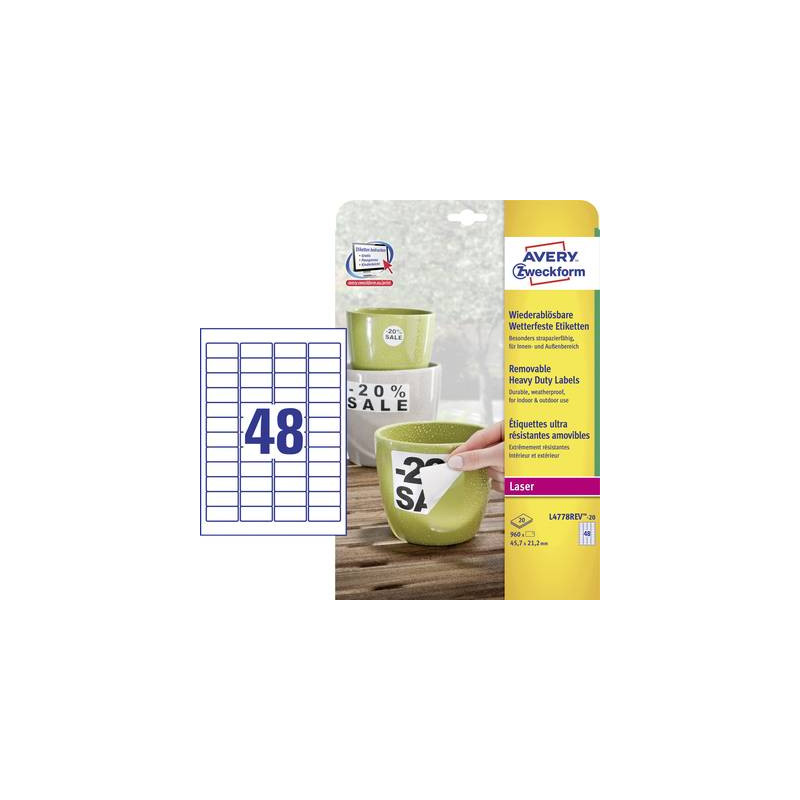 Avery-zweckform l4778rev-20 l4778rev-20(45.7 x 21.2 mm