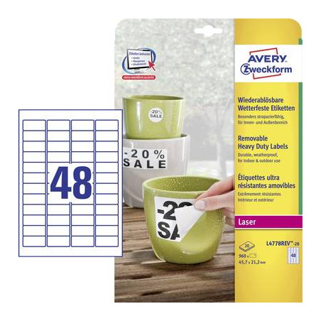Avery-zweckform l4778rev-20 l4778rev-20(45.7 x 21.2 mm