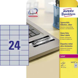 Avery-zweckform l6133-20 etichette 70 x 37 mm pellicola in