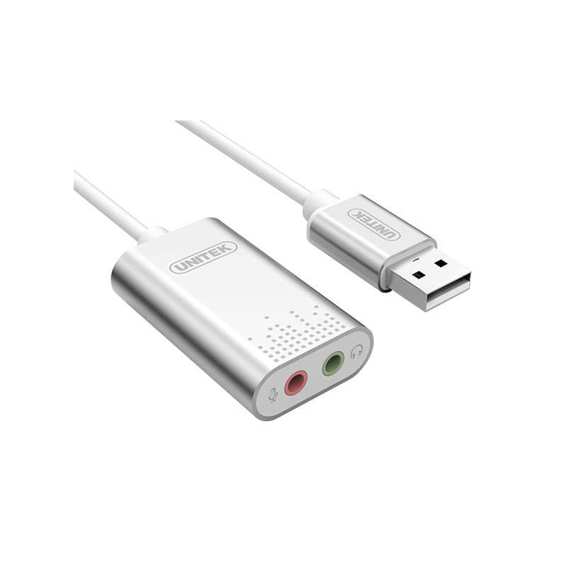 Scheda audio esterna unitek usb argento [y-247a]