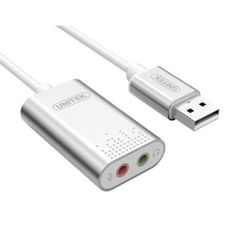 Scheda audio esterna unitek usb argento [y-247a]