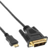 Cavo inline hdmi mini c a dvi 18+1 m/m, 0,5m, contatti dorati, nero