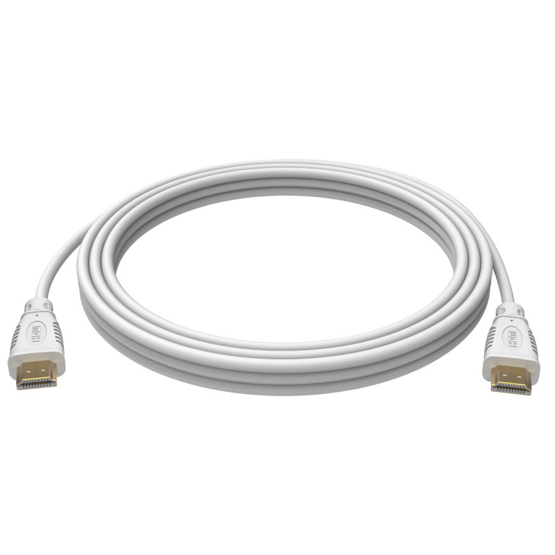 Cavo techly high speed hdmi con ethernet m/m 0.5 metri bianco