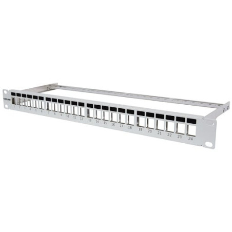 Pannello patch intellinet modulare senza frutti 24 posti grigio