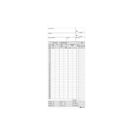 100 schede orologio mensili 22x10 gialle e3866 [e3866 giallo]