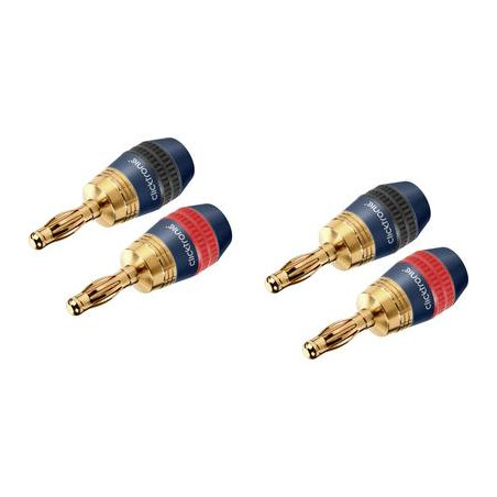 Spina a banana spina dritta poli: 1 oro, nero/rosso clicktronic 4