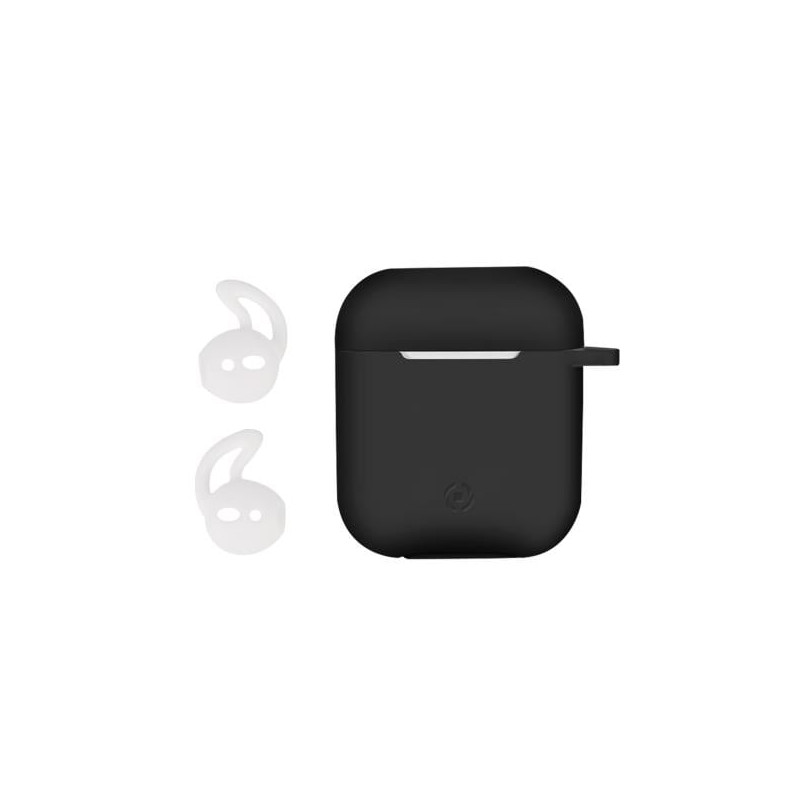 Custodia in silicone celly per airpods (colore nero)