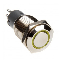 Pulsante dimastech 16mm - colori argento/giallo