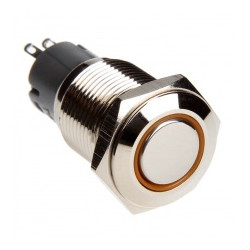 Pulsante dimastech 16mm - colori argento/arancione