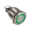Pulsante dimastech 22mm - colori argento/verde