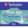 Dvd-rw vergine 4.7 gb verbatim 43285 5 pz. jewel case riscrivibile