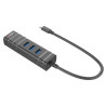 Adattatore lindy 43249 usb 3.1 type c/3x usb 3.1 type a con porta