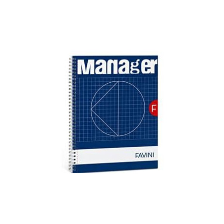 Blocco spiralato favini manager 23x29,7cm 10mm 80fg 82gr 4fori microperforato