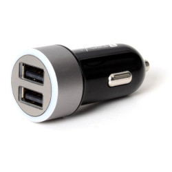 Alimentatore da auto techly 2p usb 5v con uscita 4,8a nero