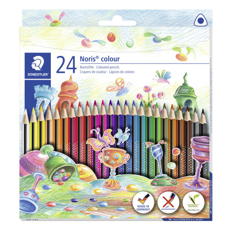 Staedtler - noris color triangle coloured pencils, 24 pc (187
