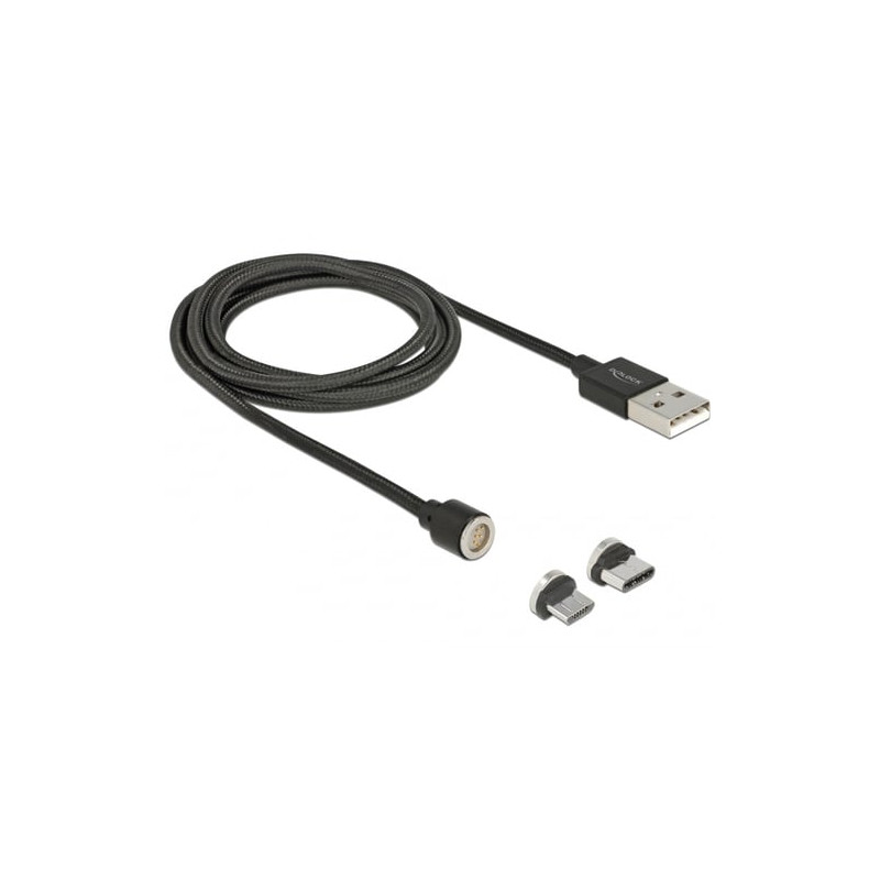 Cavo delock magnetico usb-a a type-c / micro-b m/m 1,1m