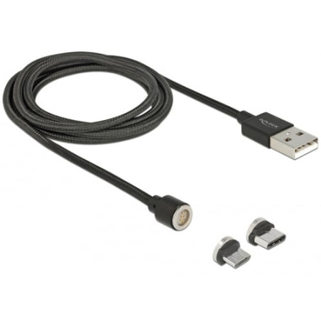 Cavo delock magnetico usb-a a type-c / micro-b m/m 1,1m