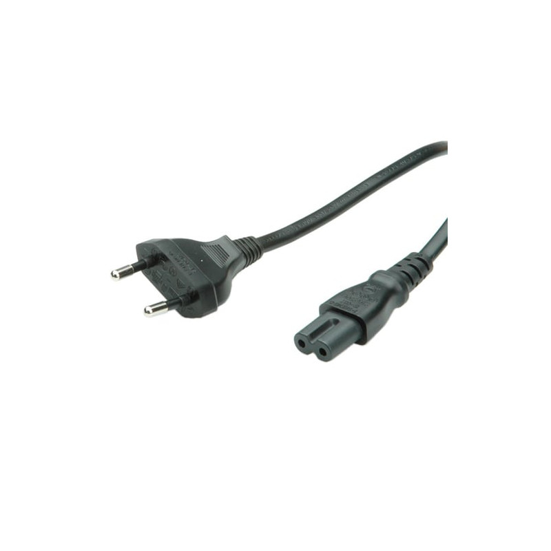 Cavo di alimentazione value euro power cable. 2pin 1.8m nero [19.99.2096]