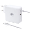 Alimentatore da rete manhattan 60w usb con cavo usb-c bianco