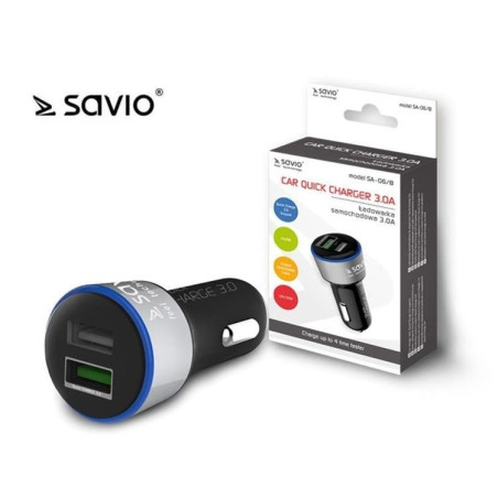 Alimentatore da auto savio (3000 ma usb) [sa-06/b]