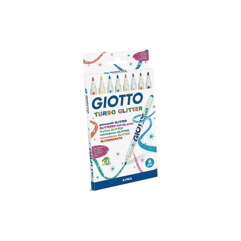 Pennarelli turbo glitter giotto 425800 8 colori assortiti
