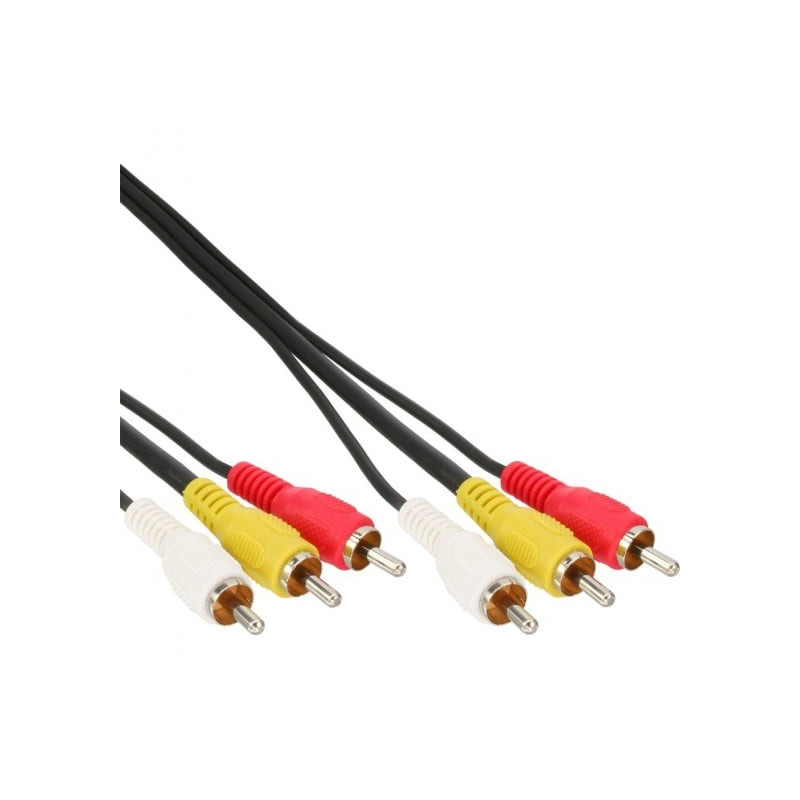 Cavo audio/video inline 3x rca maschio / maschio, 5m [89605]
