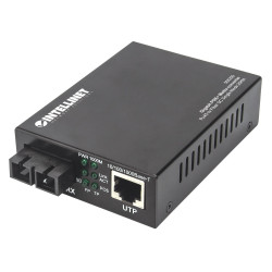 Media converter intellinet gigabit poe+ sc monomodale