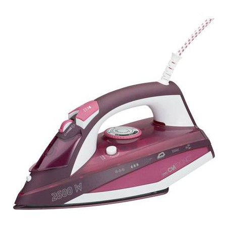 Ferro da stiro a vapore clatronic db 3705 bianco-rosso 2600 w