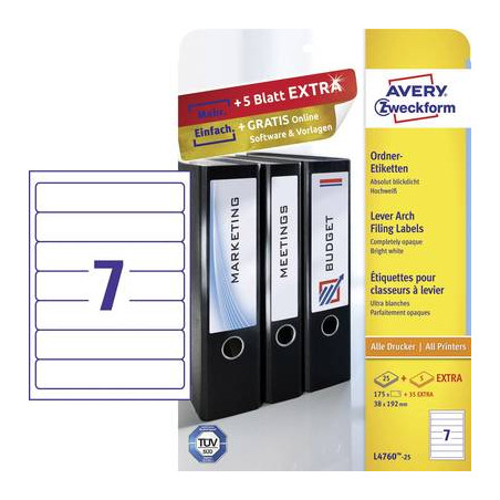 Avery-zweckform etichetta per raccoglitore da ufficio l4760-25