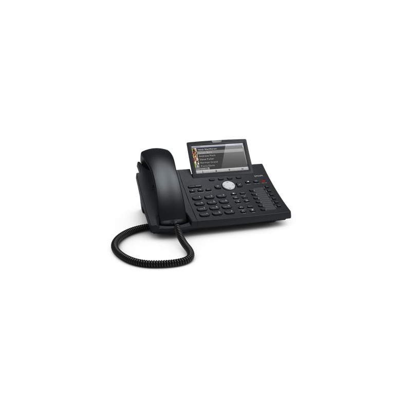 Telefono ip snom d385 nero, 12 account sip, 2 porte poe gigabit,