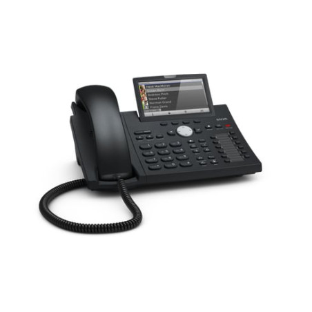 Telefono ip snom d385 nero, 12 account sip, 2 porte poe gigabit,