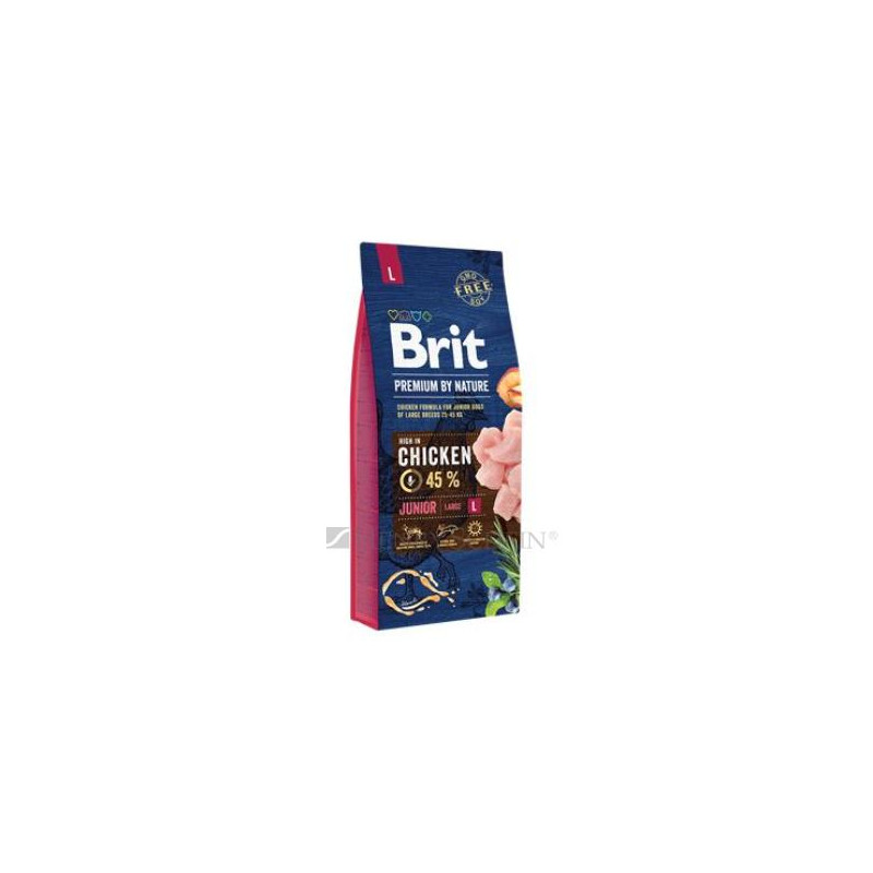 Cibo per cani brit premium by nature junior large 15kg [8595602526437]