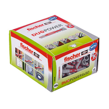 Tassello fischer duopower 6x50 100pz grigio chiaro/rosso [538250]