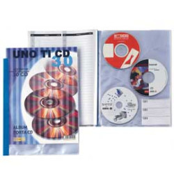 Raccoglitore cd sei rota 30 posti personalizzabile 22x30cm blu [55403007]