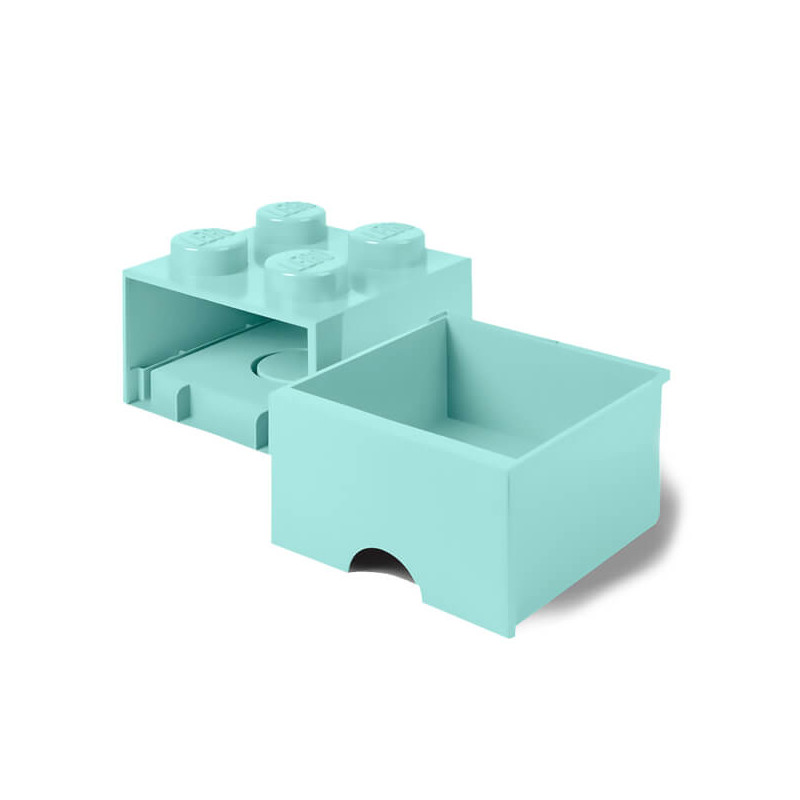 Contenitore portagiochi room copenhagen - lego brick 4 azzurro