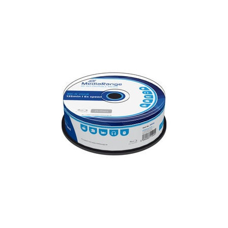 Confezione blu-ray mediarange bd-r 6x cb 25gb 25pezzi [mr514]