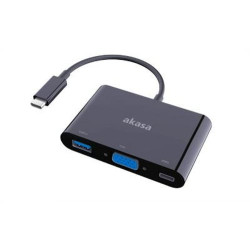 Adattatore akasa usb type-c a vga con usb 3.0 type-a m/f