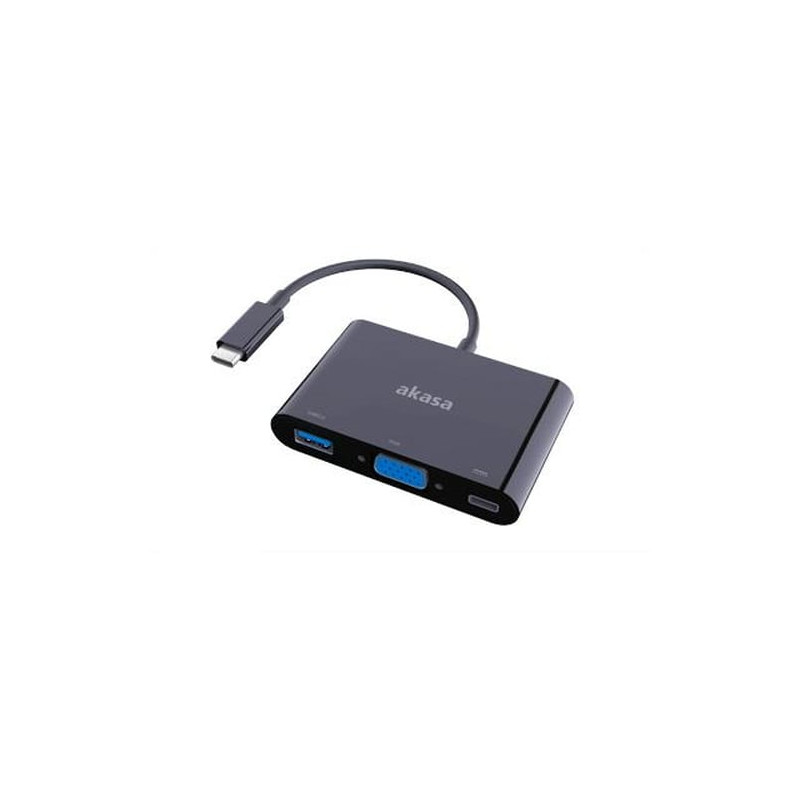 Adattatore akasa usb type-c a vga con usb 3.0 type-a m/f