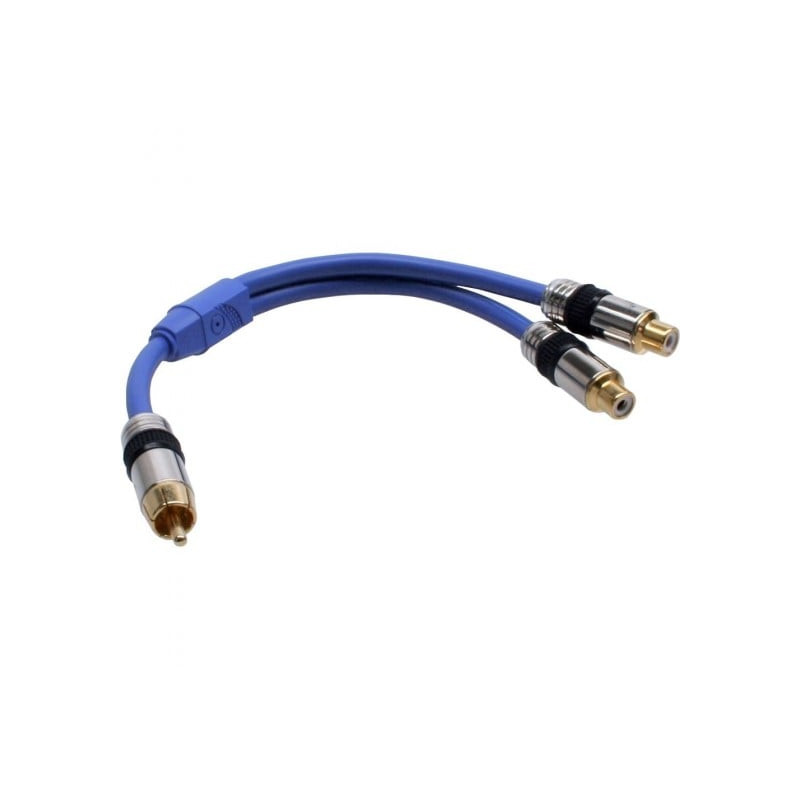 Cavo inline audio sdoppiatore 1x rca maschio a 2x rca femmina, 0,25m,