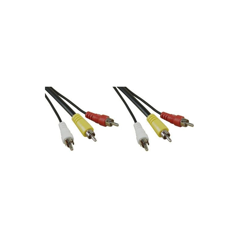 Cavo inline audio/video 3x rca maschio / maschio, 0,5m [89650]
