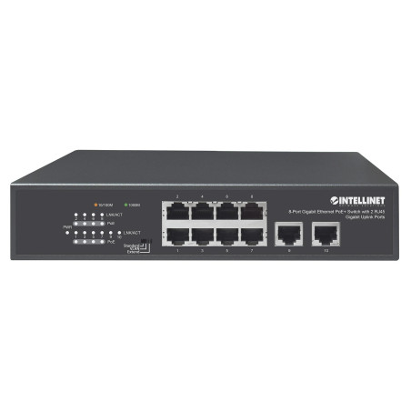 Switch intellinet ethernet gigabit 8p poe+ 2p rj45 gigabit