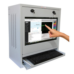 Armadio di sicurezza techly per pc, monitor touch lcd e tastiera