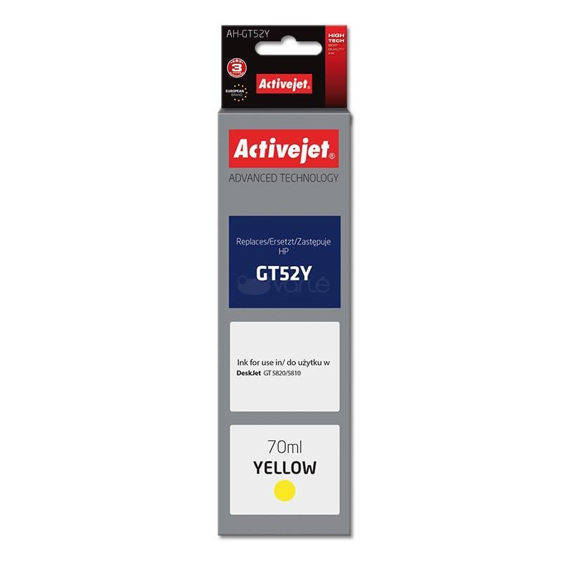 Cartuccia activejet per hp gt52y m0h56ae supreme 70ml giallo [ah-gt52y]