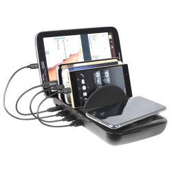 Stazione di ricarica fontastic usb 5 posti con caricabatterie wireless