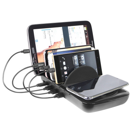 Stazione di ricarica fontastic usb 5 posti con caricabatterie wireless
