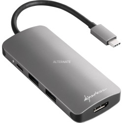 Adattatore sharkoon usb 3.0 type-c multiporta grigio scuro [4044951026715]