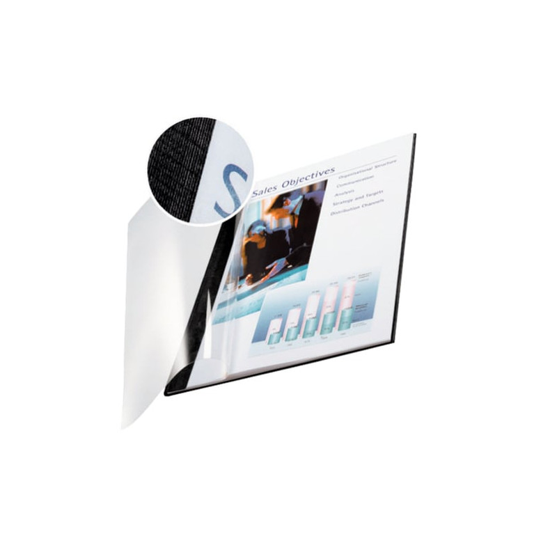 Scatola 10 copertine impressbind 7mm nero flessibile [73990095]